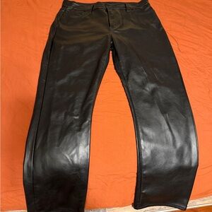 GAP Black High-Rise Leather Pants